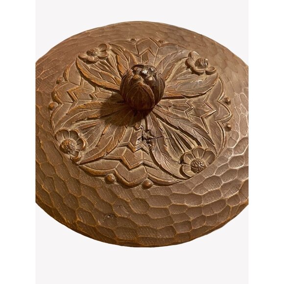 SIGNED Hans Steiner Hand Carved Wooden Trinket Box Bowl & Lid Saulgau Germany - Picture 11 of 13